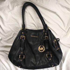 MIchael Kors black leather shoulder bag